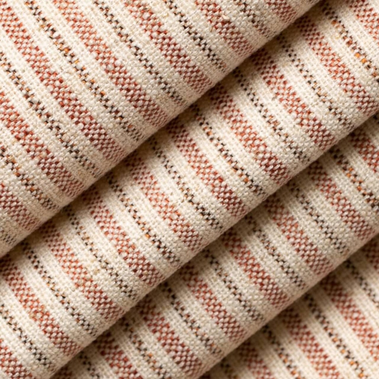 Pink Coral Small Scale Stripe Woven Pattern Upholstery Fabric by The Yard - SKU: Cleo Canyon